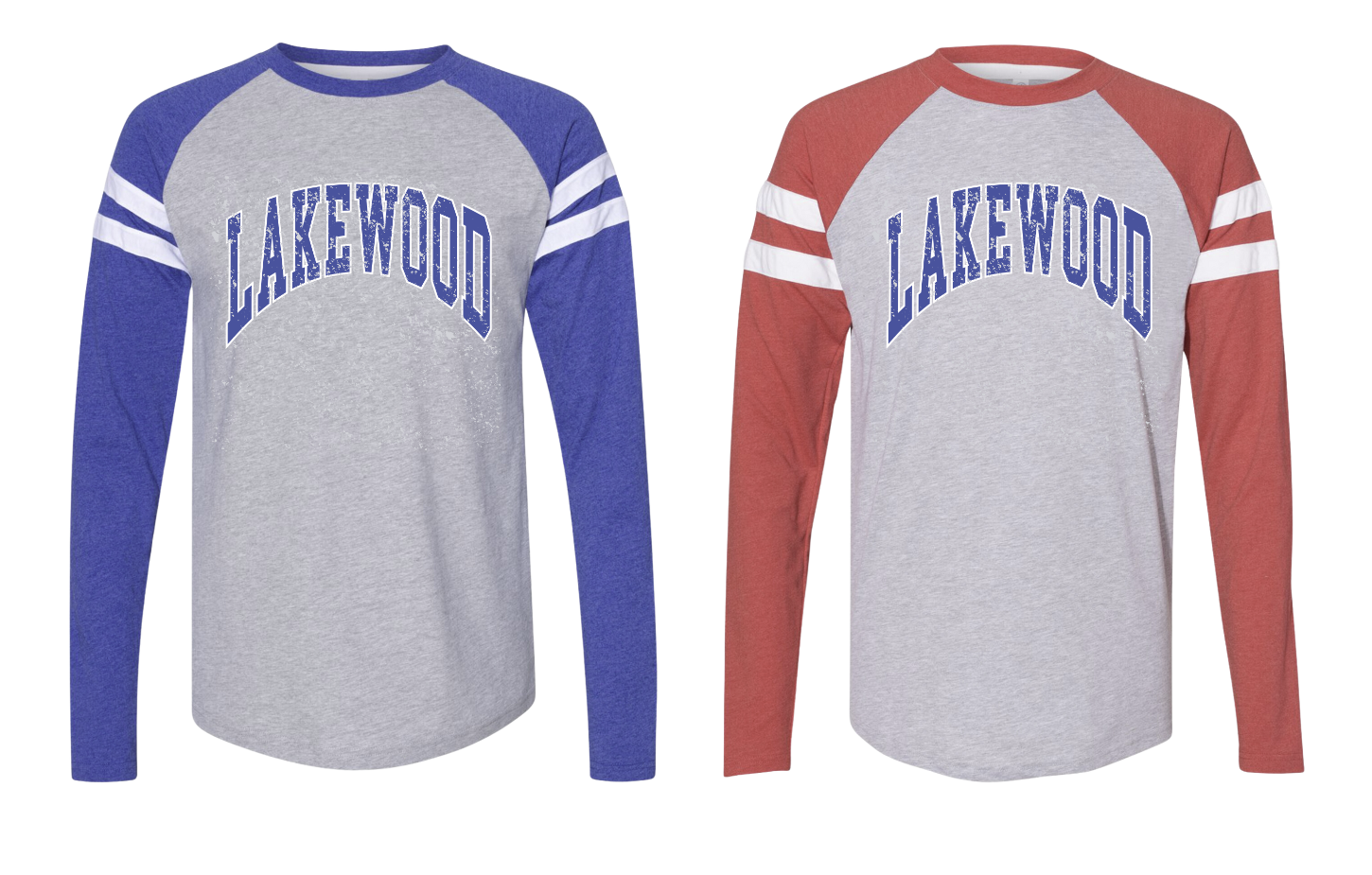 1- Lakewood Throwback Stripe Sleeve Raglan Long Sleeve Tees (Unisex) (Adult only)