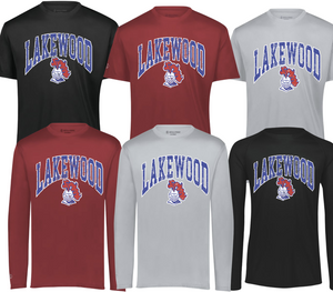 1- Lakewood Mascot Throwback Long Sleeve & Short Sleeve Momentum Tee (Dry Fit Material) (Youth & Adult)