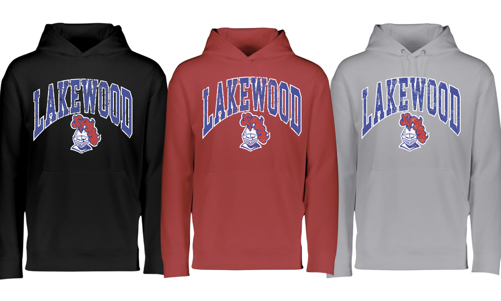 1- Lakewood Mascot Throwback Wicking Fleece (Dry Fit Material) Hoodie