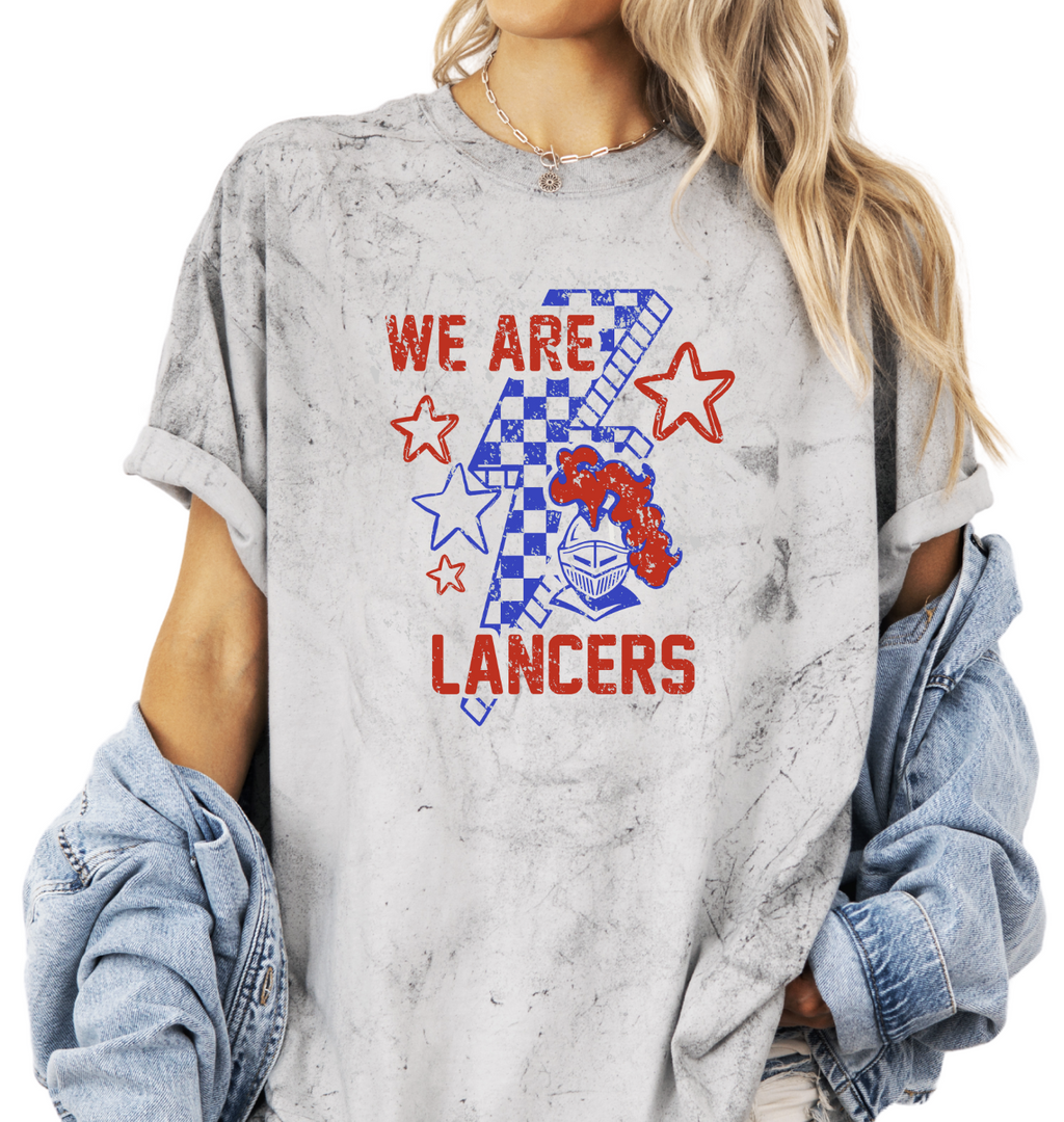 2- Comfort Color We Are Lancers Bolt Unisex Short Sleeve Tee & Crew Sweatshirt