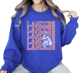 3- Stacked Lancers Crew Sweatshirt (Unisex) (Youth & Adult)