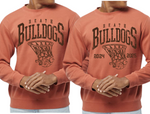 Amber Pigmented Heath Bulldogs Arched Basketball Crew Sweatshirt (Unisex) (Adult Only)- brown ink only