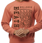 Amber Pigmented Heath Bulldogs Basketball Side Print Crew Sweatshirt (Unisex) (Adult Only)- brown ink only