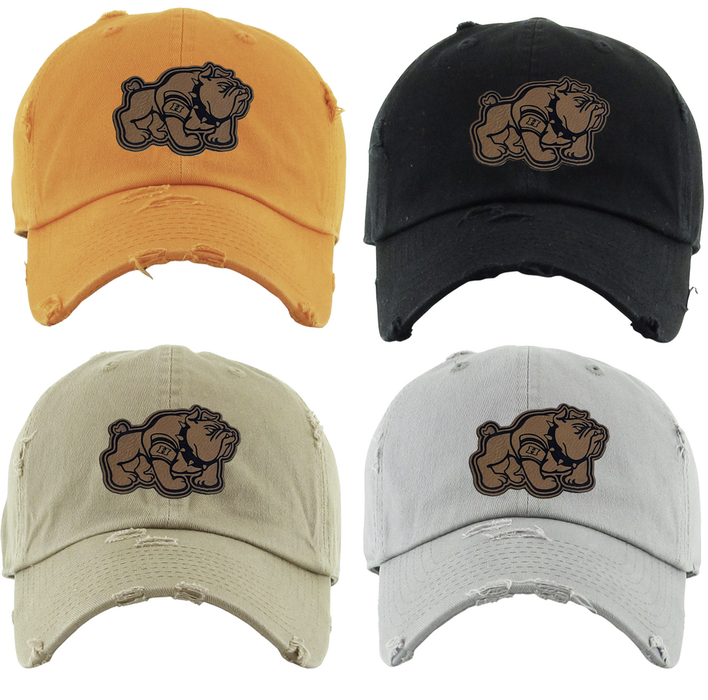 Heath Bulldogs Mascot Distressed Ladies Hats