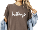 *NEW* Puff Embroidered Bulldogs Brown Comfort Color Tee