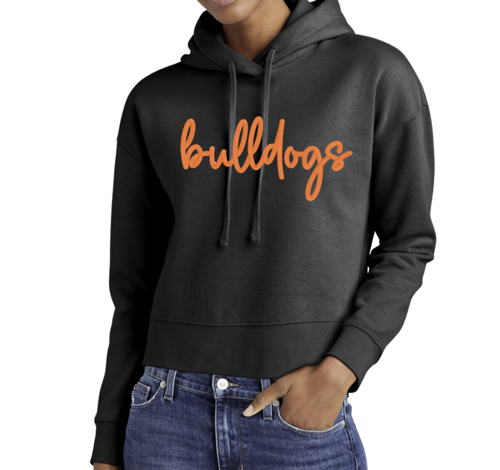 *NEW* Puff Embroidered Bulldogs Ladies fit Crop Hoodies (may want to size up 1 for extra length)