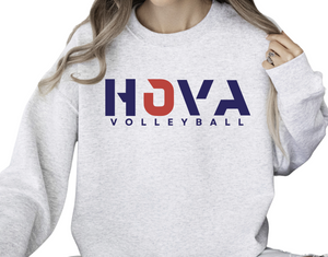 1- Hova Volleyball Ash Crew Sweatshirt (Unisex) (Youth & Adult)