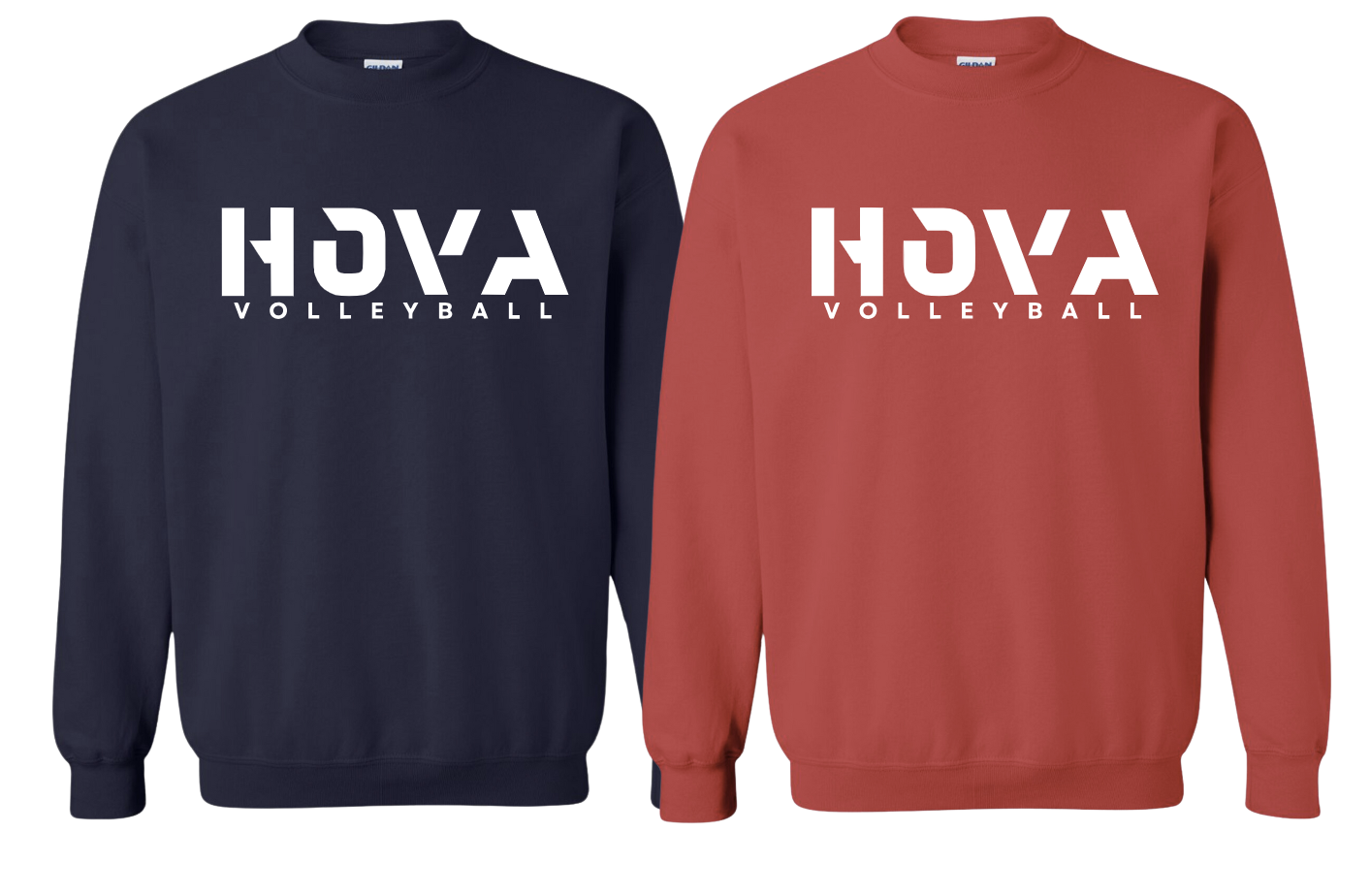 1- HOVA Volleyball Unisex Crew Sweatshirt (Youth & Adult)