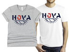 2- HOVA Heather Grey & White Short & Long Sleeve Tees (Unisex) (Youth & Adult)