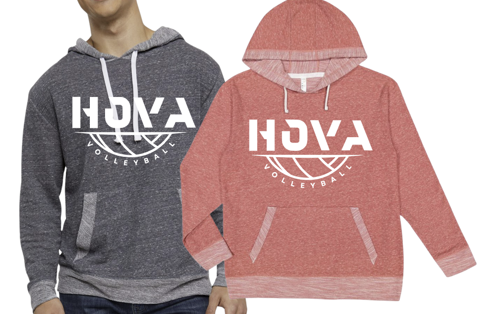 2- HOVA Volleyball Mélange French Terry Hooded Pullover