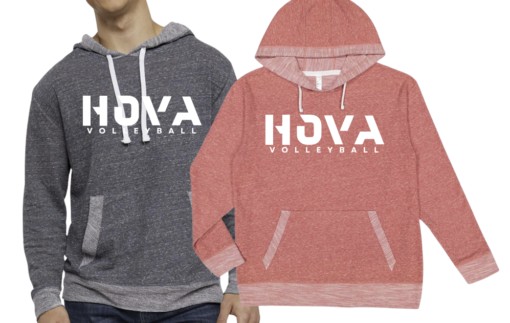 1- HOVA Volleyball Mélange French Terry Hooded Pullover