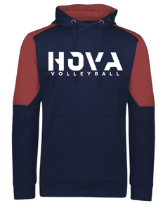 1- HOVA Volleyball Moisture Wicking Momentum Navy & Red Hoodie (youth & adult)