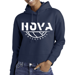 2- HOVA Volleyball Ladies Crop Navy Hoodie (we recommend sizing up 1 size)