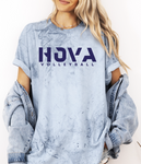 1- Hova Volleyball Navy Comfort Color Blast Unisex Short Sleeve Tee & Crew Sweatshirt