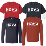 1- HOVA Volleyball Red & Navy Long Sleeve & Short Sleeve Tees (Unisex) (Youth & Adult)