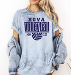 CUSTOMIZABLE HOVA Volleyball Navy Comfort Color Blast Unisex Short Sleeve Tee & Crew Sweatshirt