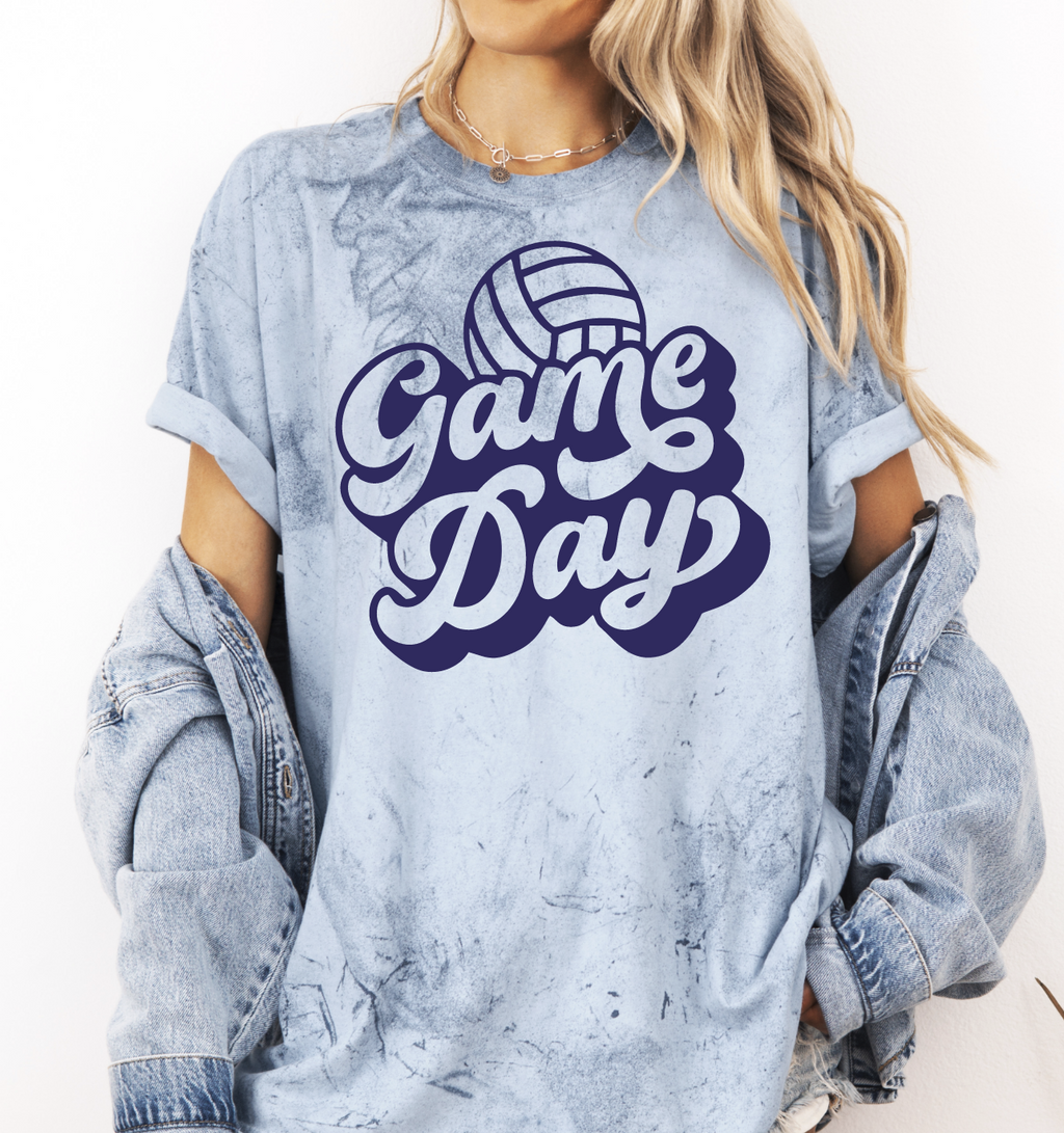 Game Day Navy Comfort Color Blast Unisex Short Sleeve Tee & Crew Sweatshirt