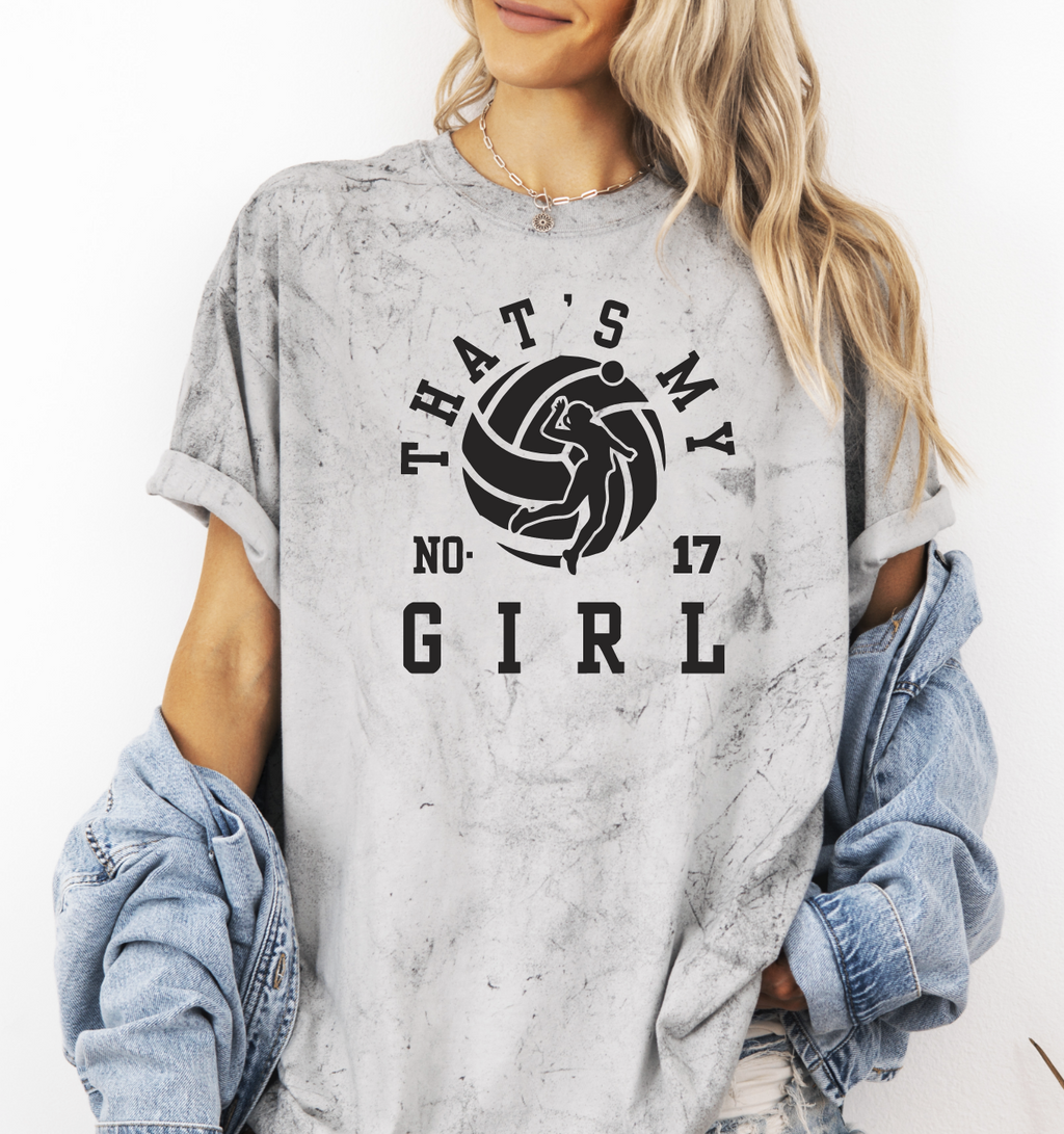 That's My Girl Custom Black Comfort Color Blast Unisex Short Sleeve Tee & Crew Sweatshirt (Copy)