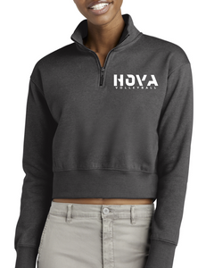 3- HOVA Volleyball Ladies Crop Charcoal 1/4 zip (we recommend sizing up 1-2 size)