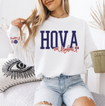 White HOVA Volleyball Layered Puff Crew Sweatshirt