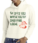 Shop Local Santa Crop Hoodies