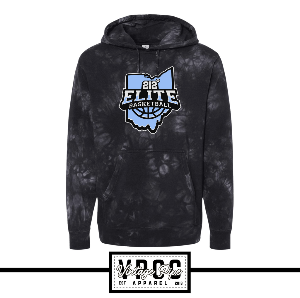 01476- 212 ELITE LOGO BLUE Independent tie dye hoodie YOUTH AND ADULT