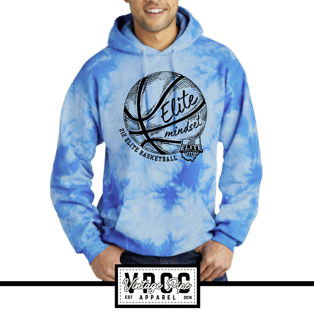 PC144- 212 ELITE BASKETBALL Crystal Tie-Dye Pullover Hoodie YOUTH AND ADULT- BLUE