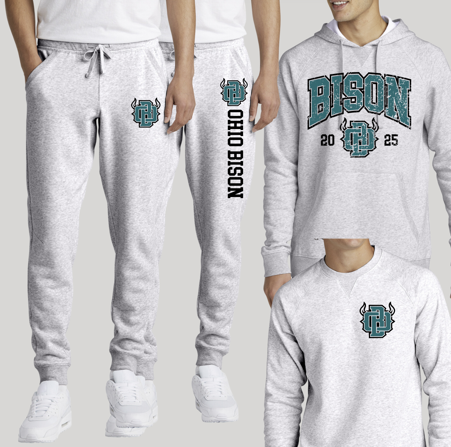 STF 204- OHIO BISON- GREY- Drive Fleece Joggers