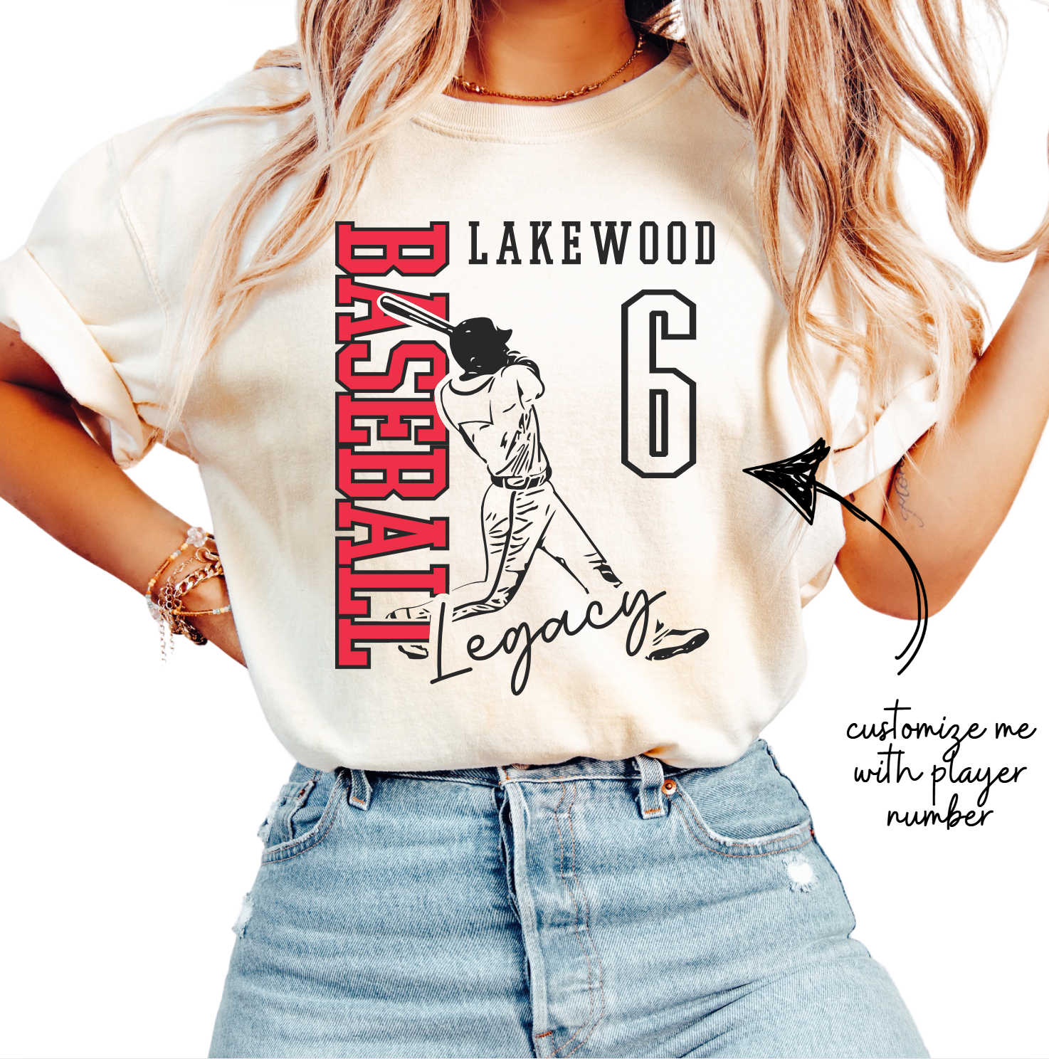 1717- *CUSTOMIZE ME* LAKEWOOD LEGACY GRAND SLAM- SHORT SLEEVE TEES- ADULT ONLY- IVORY