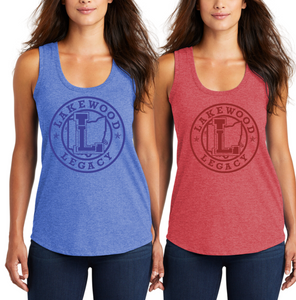 DM138L- LAKEWOOD LEGACY- District ® Women’s Perfect Tri ® Racerback Tank-CIRCLE LOGO- TONE ON TONE