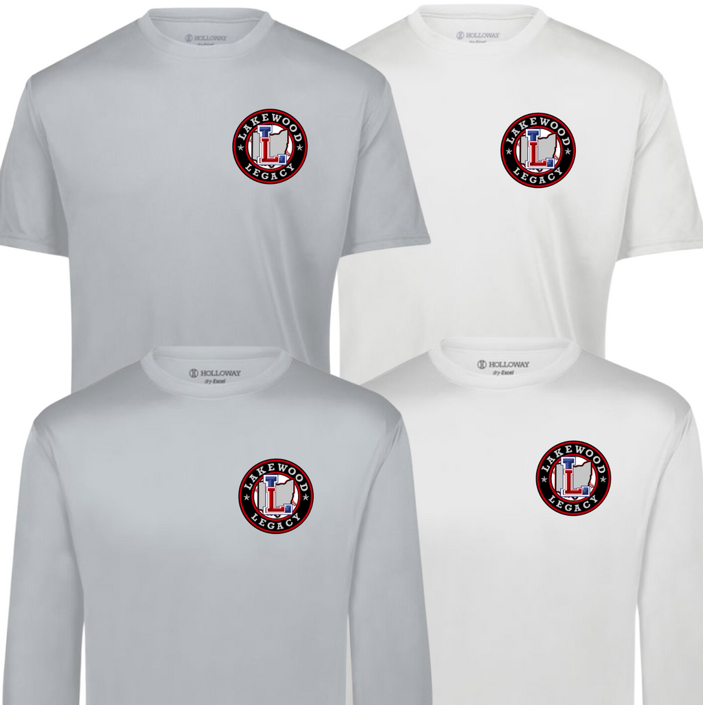 ST350/222818- LAKEWOOD LEGACY- Dry Fit Tee (Youth & Adult)- LONG SLEEVE & SHORT SLEEVE TEE- LC LOGO