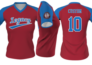 CHAMPRO- LAKEWOOD LEGACY- CUSTOMIZABLE *LADIES FIT* PARENT/SIBLING/FAMILY JERSEY-DRY FIT TEE (YOUTH & ADULT)- BLUE LADIES