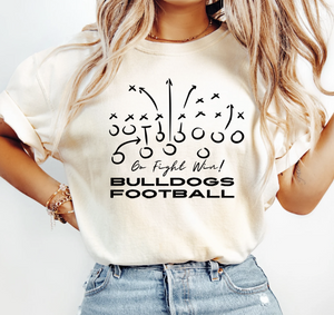 Bulldogs Football Tees (Ivory, White and Pepper)