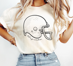 Lets Go CUSTOM Football Helmet Tees (Ivory, White and Pepper)