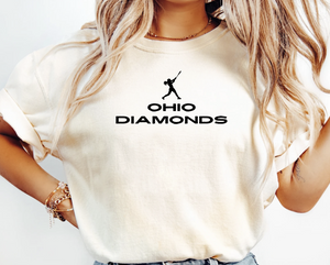 Ohio Diamonds Softball Batter Tees (Ivory & White)