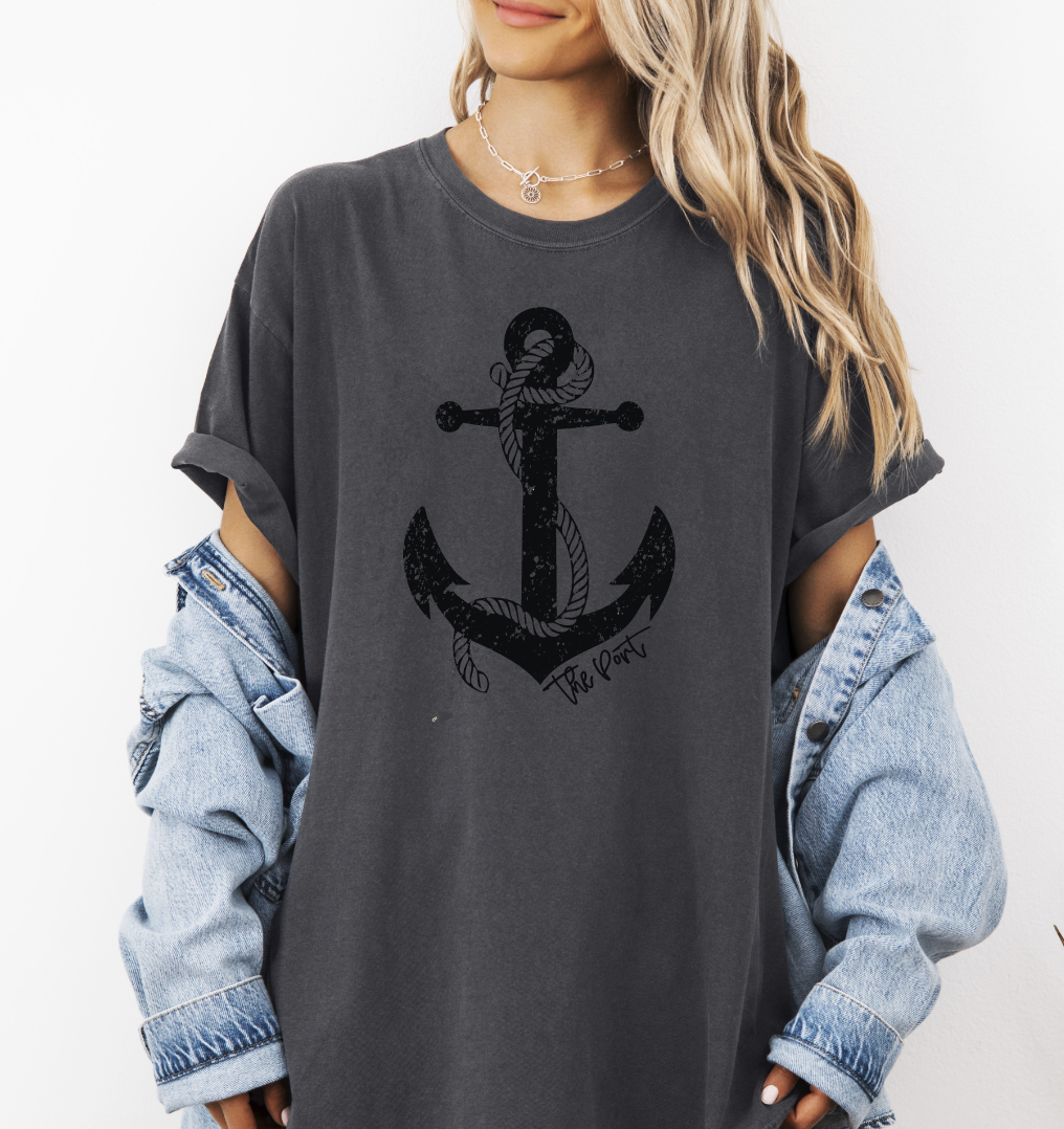 The Port Lakers Anchor Tee (Ivory, White and Pepper)