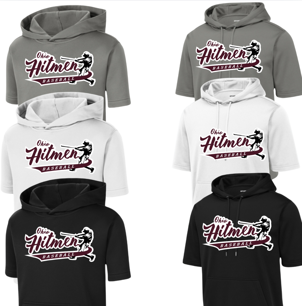 ST251- HITMEN- SWING Sport Wick Fleece (Dry Fit Material) SHORT SLEEVE YOUTH & ADULT HOODIE