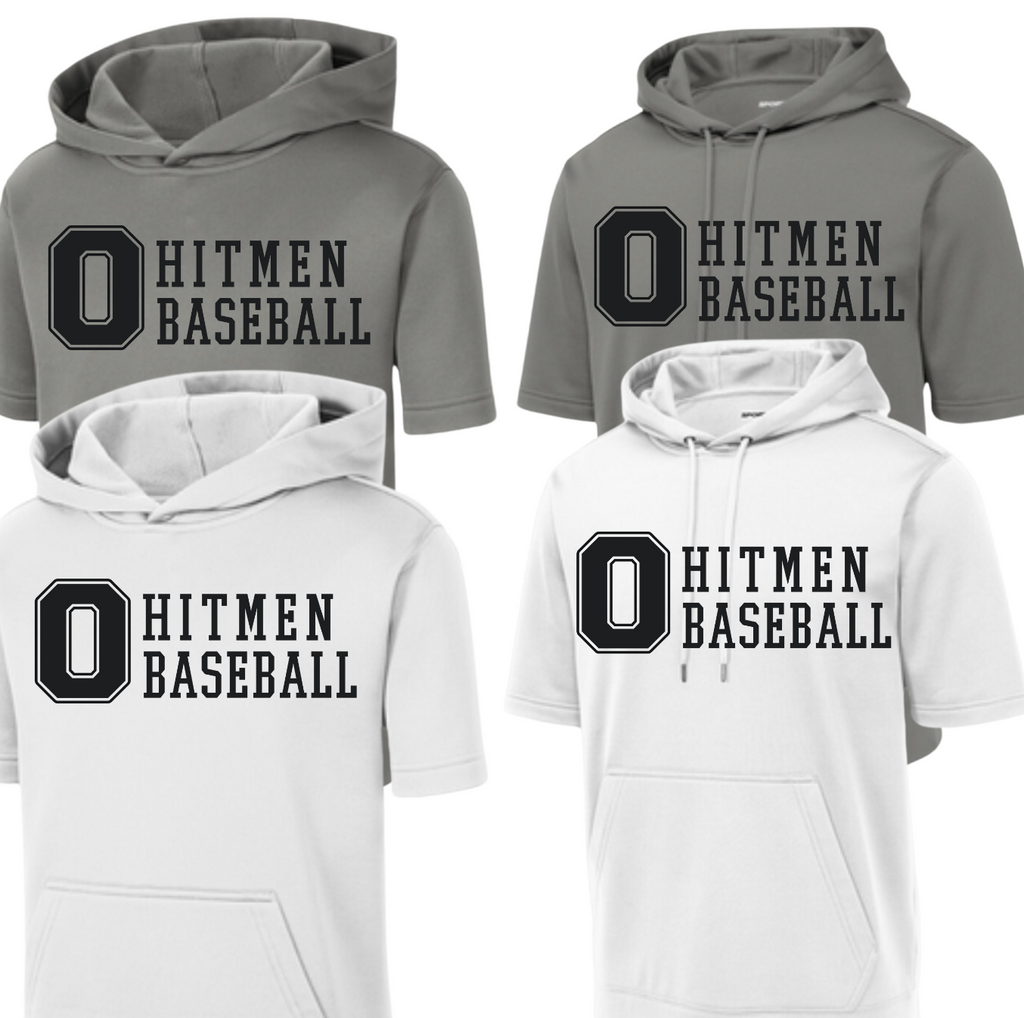 ST251- HITMEN- BLOCK O Sport Wick Fleece (Dry Fit Material) SHORT SLEEVE YOUTH & ADULT HOODIE