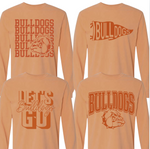 *Melon Comfort Color Tone on Tone Heath Bulldogs Long Sleeve Tees (Unisex)