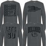 *Pepper Comfort Color Tone on Tone Heath Bulldogs Long Sleeve Tees (Unisex)