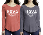 2- HOVA Volleyball Tri-Blend Women's Scoop Neck Raglan Tee