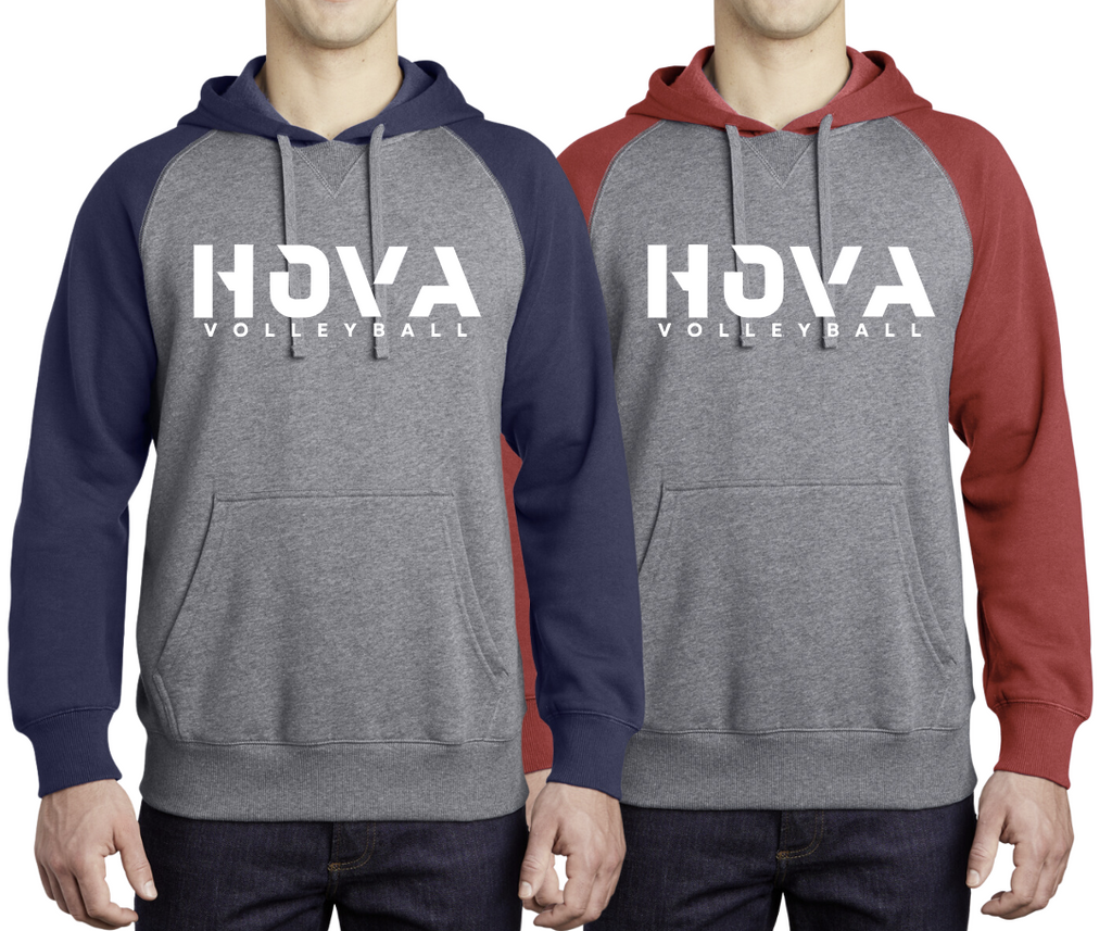 1- HOVA Volleyball Raglan Hoodie (Unisex) (Adult)