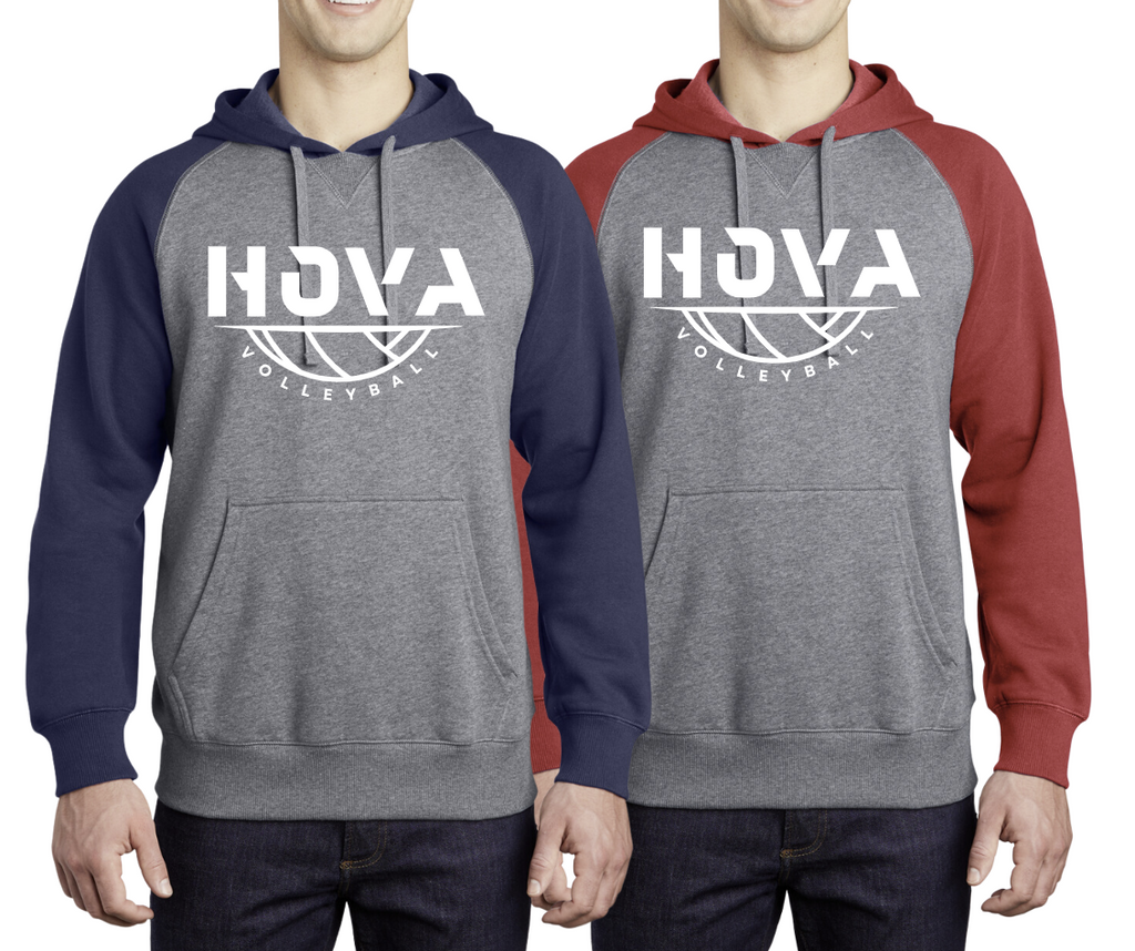 2- HOVA Volleyball Raglan Hoodie (Unisex) (Adult)