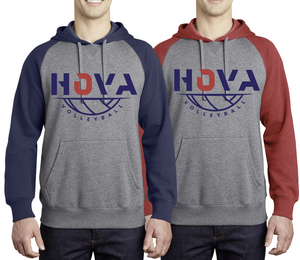 2- HOVA Volleyball Raglan Hoodie (Unisex) (Adult)