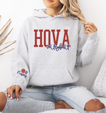 Ash HOVA Volleyball Layered Puff Hooded Sweatshirt