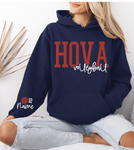 Navy HOVA Volleyball Layered Puff Hooded Sweatshirt