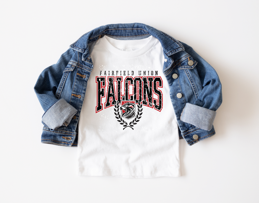 White Distressed Throwback Falcons Tee