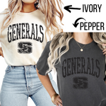 Vintage Inspired Generals Mascot Tee (Ivory & Pepper)