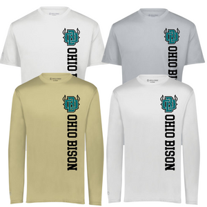 ST350/222818- OHIO BISON- Dry Fit Tee (Youth & Adult)- LONG SLEEVE & SHORT SLEEVE TEE- OHIO BISON LC SIDE PRINT