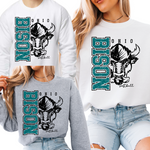 18000-OHIO BISON - UNISEX CREW SWEATSHIRT YOUTH & ADULT- SIDE PRINT-SOFTBALL